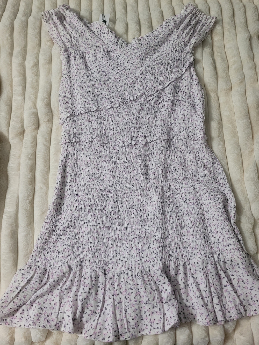 Steve Madden Lavender Floral Smocked Mini Dress